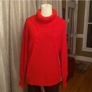 Calvin Klein Ladies Red Cable Knit Sweater Size L NEW WITH TAG!